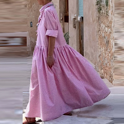 Racholle | Lange Casual Swing Damenkleid mit Langen Ärmeln