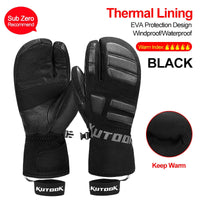 Herren Thermo-Fäustlinge für Wintersportler in Schwarze 3 Finger