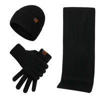 Tough Winter Set mit Mütze, Schal und Handschuhen in Schwarz