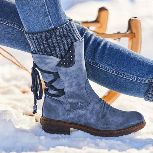 Stylische Vegane Leder Cowboy Schneeboots für Damen | Perfekt für legere Tage