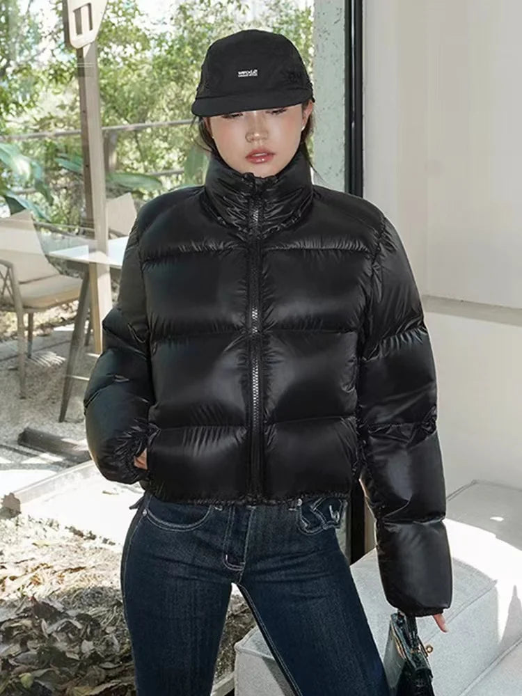 Gefütterter Crop-Mantel