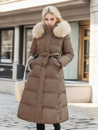 Luxuriöse warme Winter Parka mit veganem Pelz für Damen | Ideal für den Winter