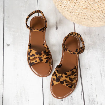 Fudus | Leopard Print Flatsandalen Mit Mühelosem Chic Für Damen