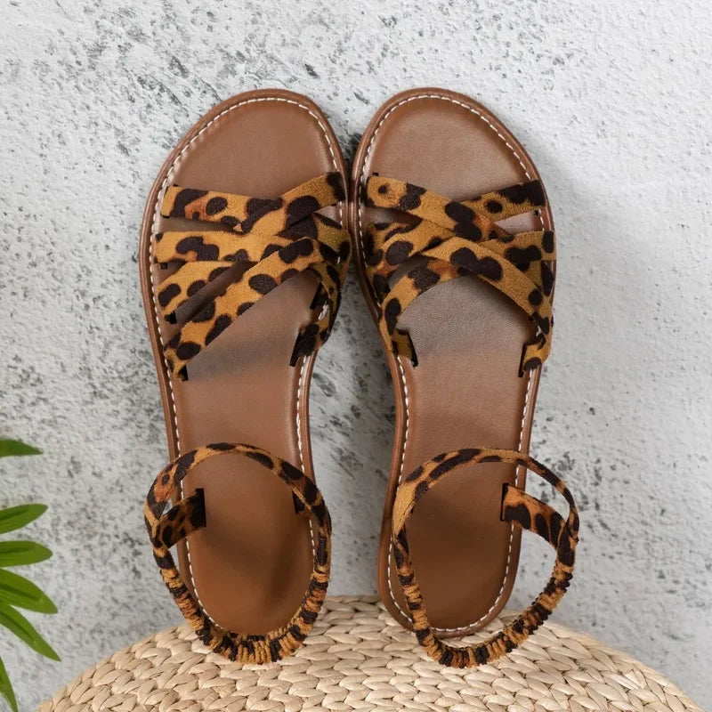 Fudus | Leopard Print Flatsandalen Mit Mühelosem Chic Für Damen