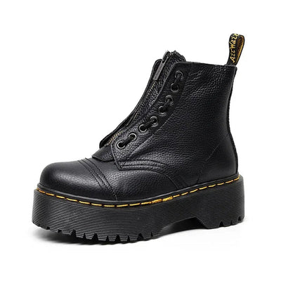 Reah | Plateaustiefel aus echtem Leder – Stilvoll und robust