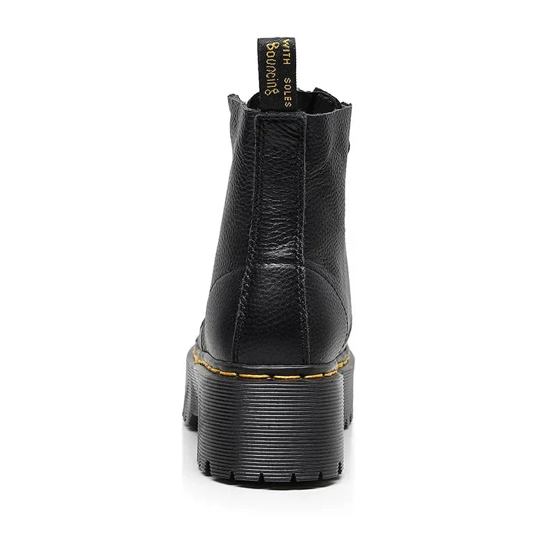 Reah | Plateaustiefel aus echtem Leder – Stilvoll und robust