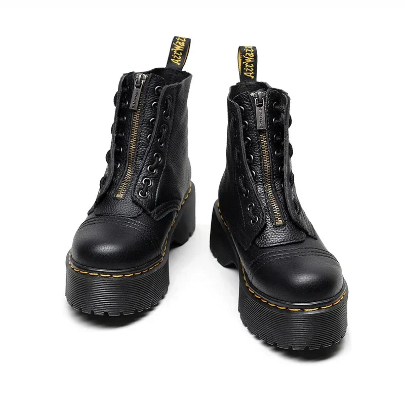 Reah | Plateaustiefel aus echtem Leder – Stilvoll und robust