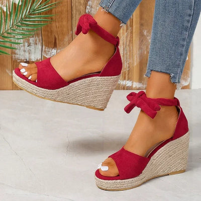 Nini | Elegante Espadrille-Sandalen mit Schnürsenkeln für Damen