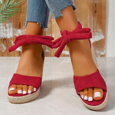 Nini | Elegante Espadrille-Sandalen mit Schnürsenkeln für Damen