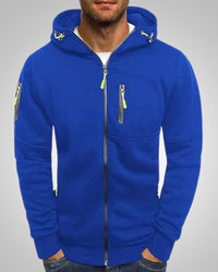 David | Herren Komfort Reißverschluss Hoodie in Blau