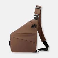 Liv | Sichere Schultertasche aus Nylon in Braun