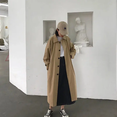 Oversized Koreanischer Stil Trenchcoat für Damen | Ideal für den Winter
