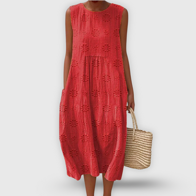 Roos™ | Elegantes ärmelloses Baumwollkleid mit Taschen