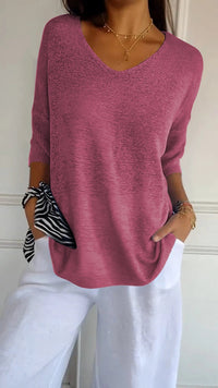 Tina | Weicher Oversized Pullover in Rosa-Rot