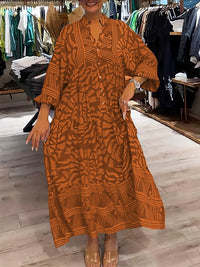 Carmilla - Lebhaftes Bedrucktes Kleid in Orange