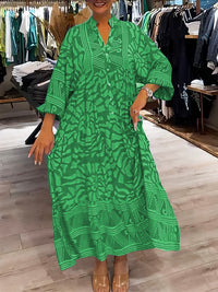Carmilla - Lebhaftes Bedrucktes Kleid in Grün