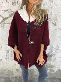 Corana - Stehkragenjacke mit halbem Reißverschluss in Rot