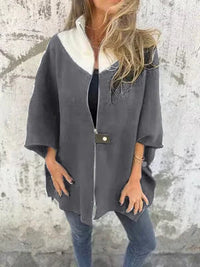 Corana - Stehkragenjacke mit halbem Reißverschluss in Grau