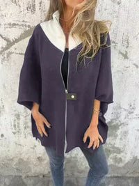 Corana - Stehkragenjacke mit halbem Reißverschluss in Lila