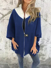 Corana - Stehkragenjacke mit halbem Reißverschluss in Blau