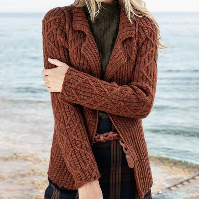 Lillian | Stilvolles einfarbiges Strickjacke mit langen Ärmeln