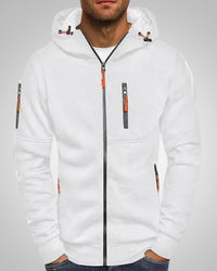Herman | Herren Eleganter Hoodie Pullover mit Reißverschluss in Weiß