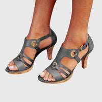 Carla - Damen Elegante Absatzschuhe mit Blockabsatz und Komfortpolsterung in Sidereal Grau