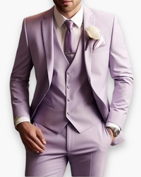 Felix | Herren Dreiteiliger Anzug Weste Business Elegant Hochzeit Festlich in Flieder