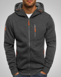Herman | Herren Eleganter Hoodie Pullover mit Reißverschluss in Grau