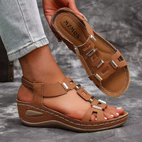 Avellan | Damen Sandalen Offen Komfort Sommer Leicht Feminin in Hellbraun