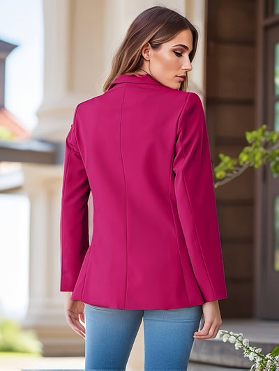 Trendiger Einfarbiger Offener Blazer Mit Seitentaschen Für Damen |  Ideal für das tägliche Tragen