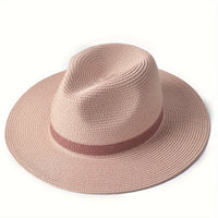 Sonnenhut mit breiter Krempe für Damen und Herren – SunShield Panama in Rosa