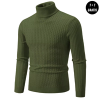 Warmer Strickpullover mit Rollkragen - ENZO in Grün