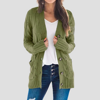 Josephine | Kabelstrick-Cardigan in Olivgrün