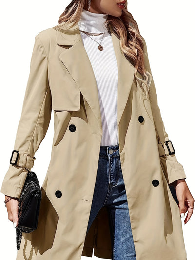 Eleganter Klassischer Doppelreihiger Trenchcoat für Damen | Ideal für den Winter