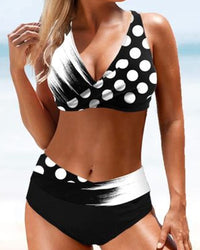Eva - farbenfrohes, verspieltes Bikini in Schwarz