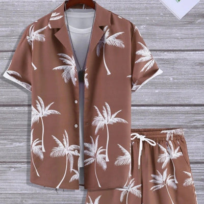 Jorden | Zweiteiler Hose und Oberteil Sommer Set im Tropen Design