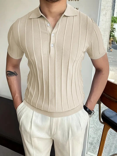 Gerben | Vertikal gestreiftes schickes Poloshirt für Herren