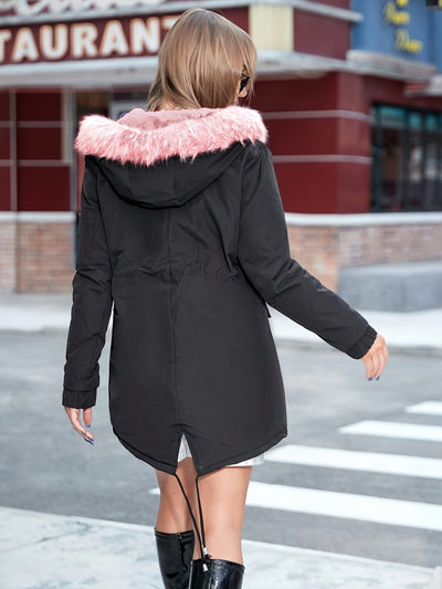 Casual Parka mit Kapuze und Kunstpelzkragen Wintermantel für Damen | Ideal für den Winter