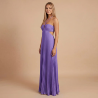 Nancy - Faltenrock Halter Cut-Out Maxikleid in Lila