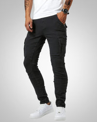 David | Herren Lässige Slim Fit Hose in Schwarz