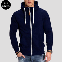 CLAUDE™ - Lässige Sportjacke mit Kapuze und Ärmeln in Marineblau