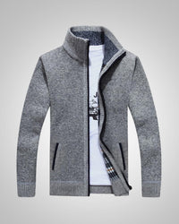 Wolfgang | Herren Bequem Fleece Strickjacke in Grau