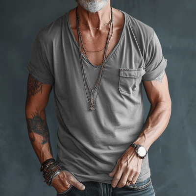 Paul | Herren T-Shirt V-Ausschnitt aus Kämmerstoff für Männer