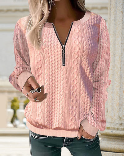 Eleganter Strickpullover mit Halbreissverschluss für Damen | Ideal für den Winter