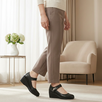 Lydia | Damen Wedge Mary Jane Schuhe in Schwarz
