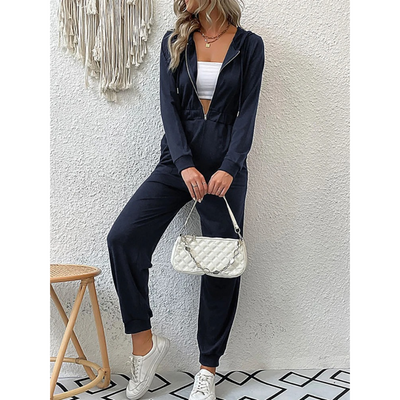 Retro Luxus Jogginganzug mit Reißverschluss für Damen | Ideal für den Sommer