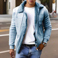Josh - Dicke und warme Herrenjacke in Blau