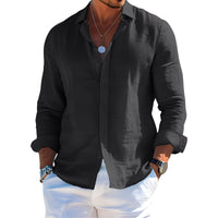 Félicien - Angenehmes langärmeliges Poloshirt in Schwarz