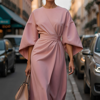 Lauriane - Stilvolles Damenkleid mit Laternenärmeln in Rosa